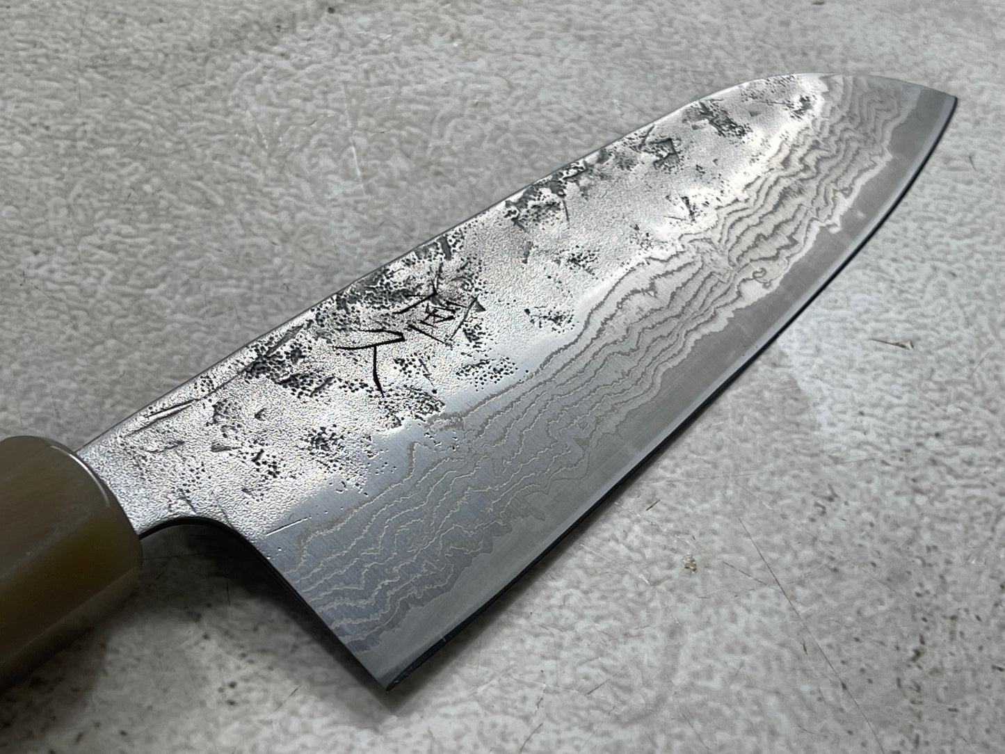 Tsunehisa SW Washiji Santoku Knife 170mm - Made in Japan 🇯🇵 Buffalo Horn Magnolia Handle