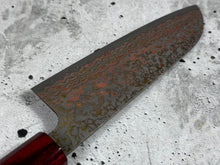 Load image into Gallery viewer, Takeshi Saji VG10-W Nashiji Rainbow Damascus Santoku 165mm