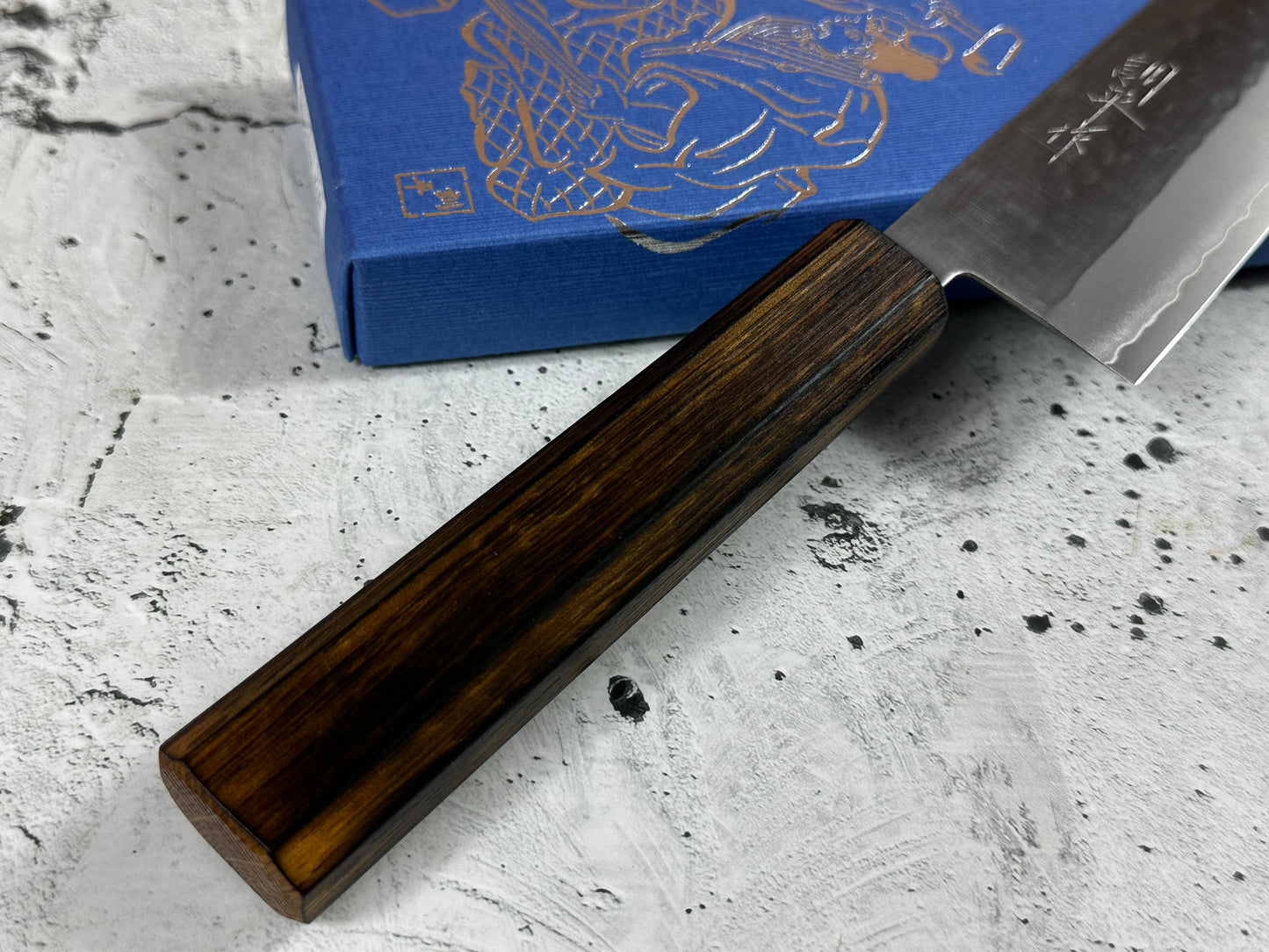 Masutani Kokuryu Tsutime Gyuto 180mm  VG1 Steel Oak Handle