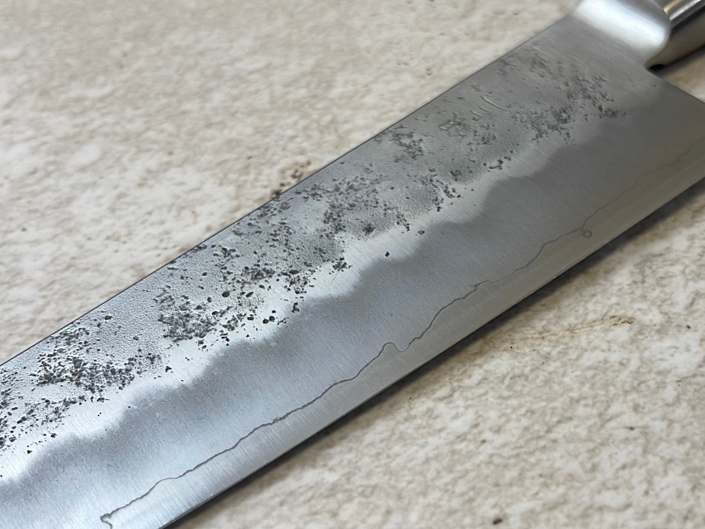 Tsunehisa G3 Nashiji Brown Santoku 180mm - Made in Japan 🇯🇵 With Bolster