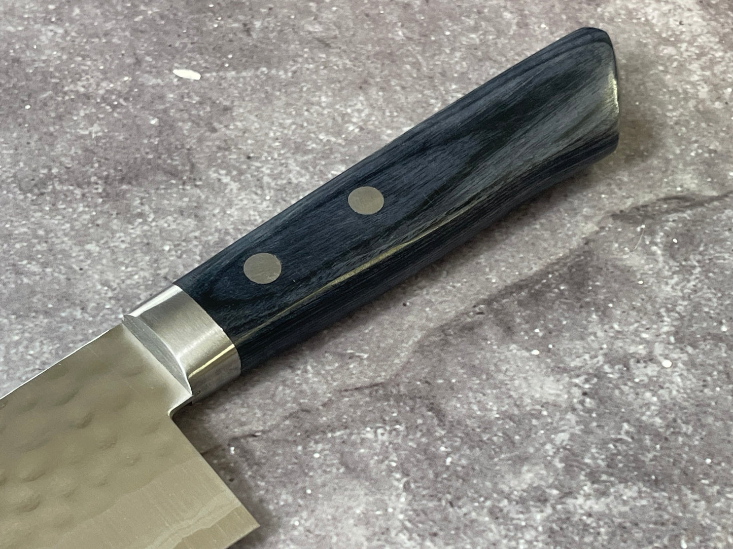 Masutani Kokuryu Santoku 170mm Blue Pakkawood Handle