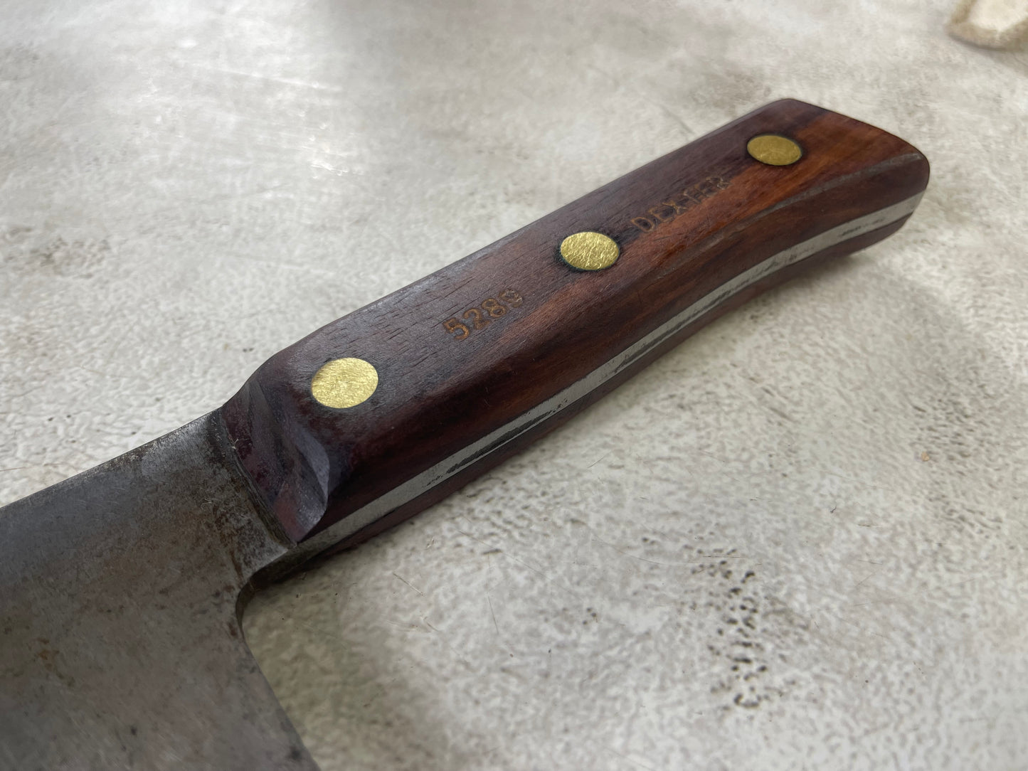 Vintage Dexter Butcher Cleaver Knife 220mm Carbon Steel Blade Made in USA 🇺🇸 1892