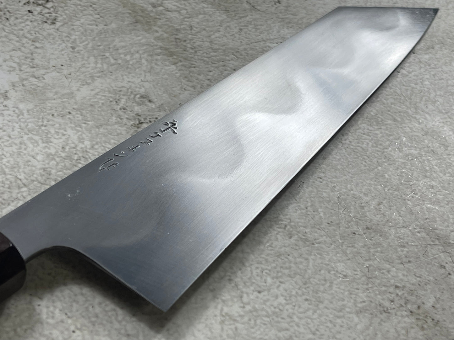 Keskin Migaki Kiritsuke 230mm Amboyna Burl Mix & Purple Resin Rosewood Ferrule