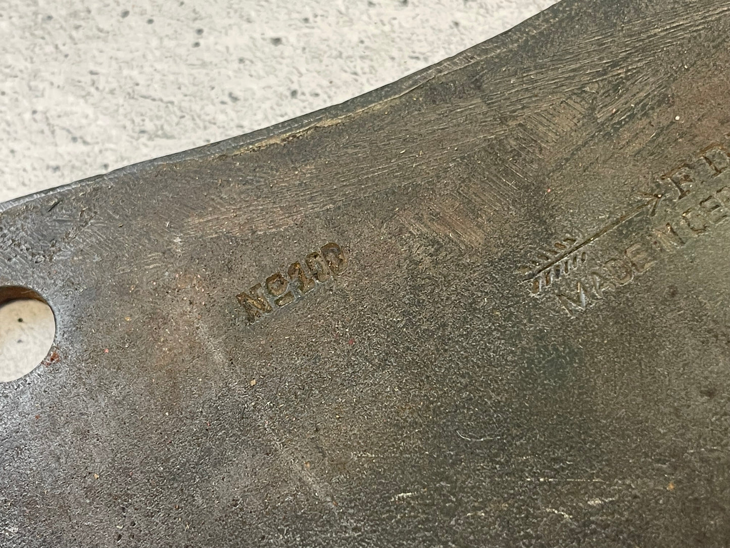 Vintage F. Dick Butcher Cleaver Knife 180mm Carbon Steel Blade Made in Germany 1529