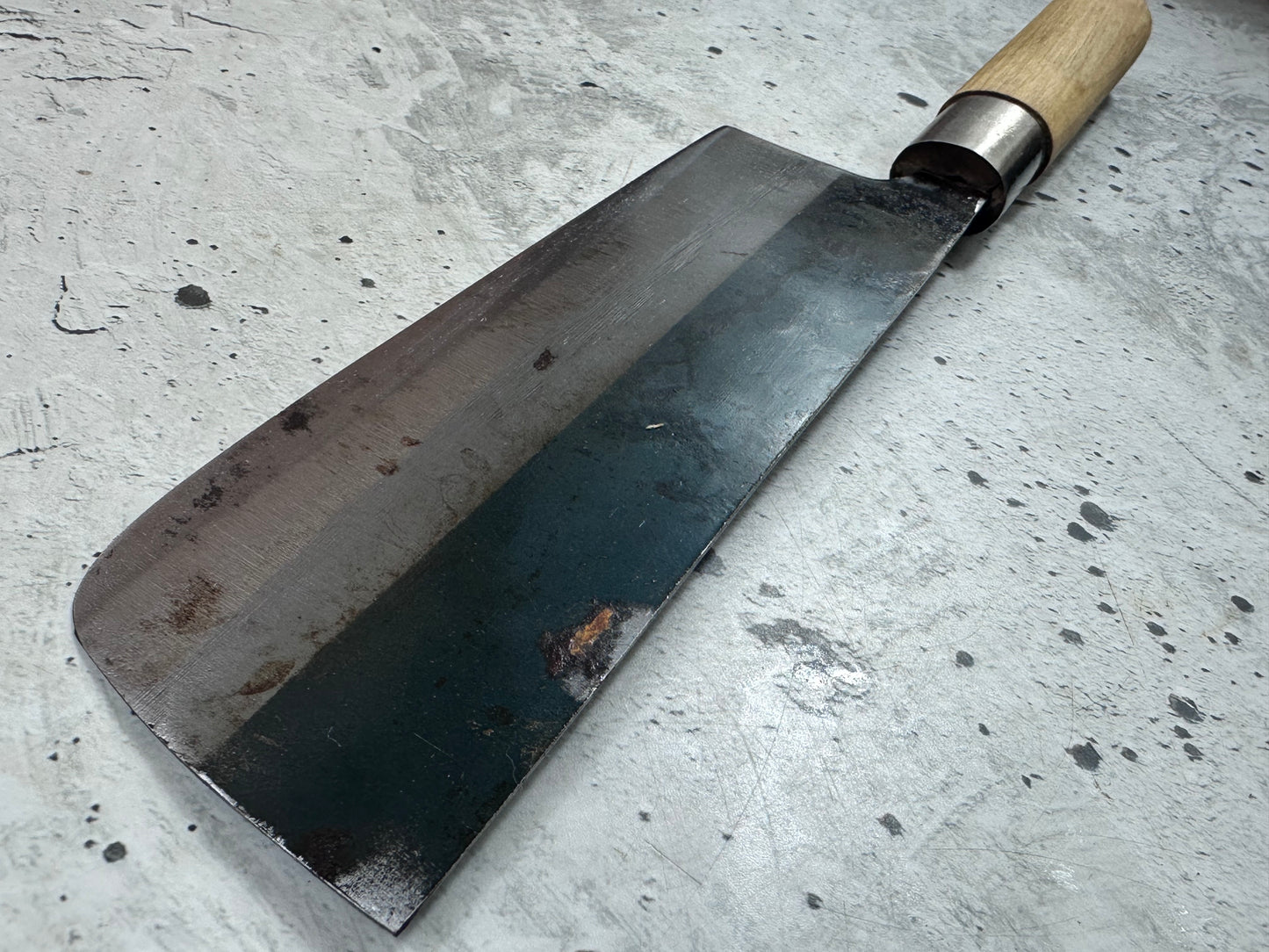 Vintage Fujiwara Sadashige Nakiri Knife 160mm Carbon Steel Original Box 2139