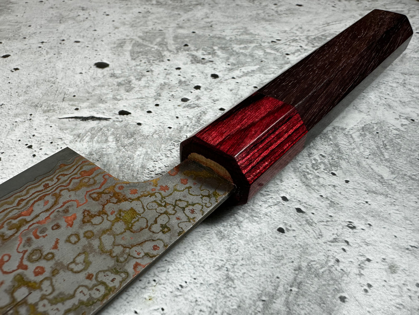 Takeshi Saji VG10-W Nashiji Rainbow Damascus Gyuto 210mm