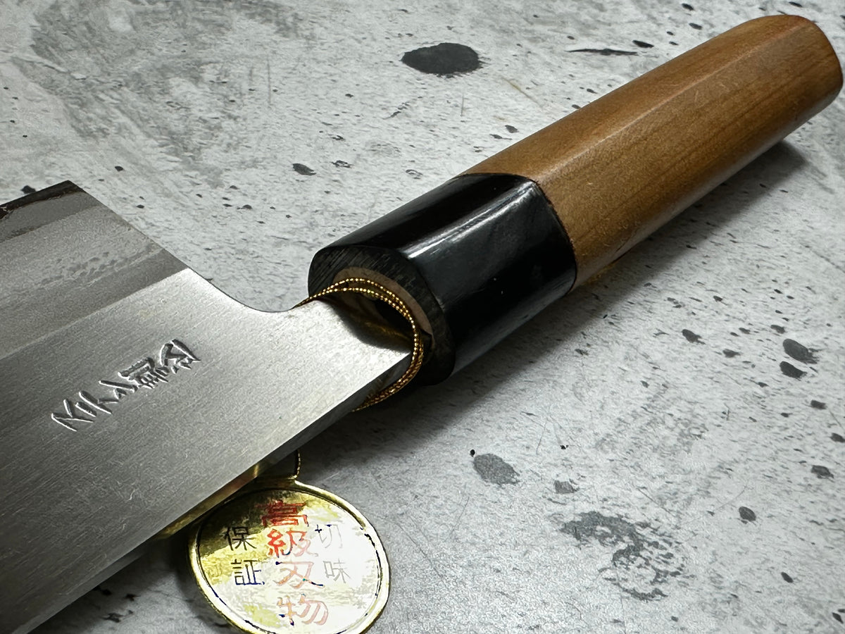 Vintage Kanehiko Hand-Forged Japanese Nakiri 170mm Carbon Steel Timber Handle 2286