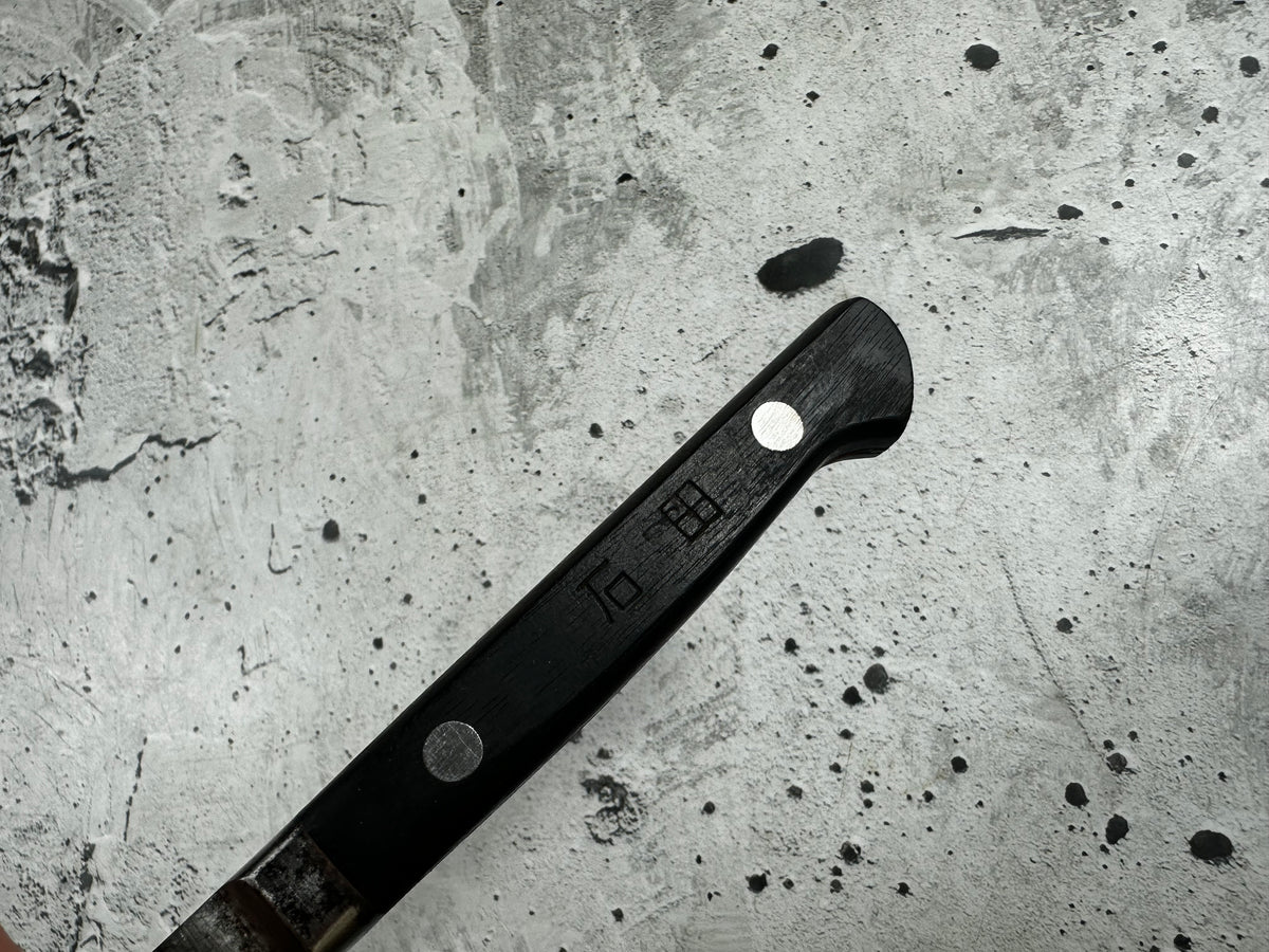 Vintage Masaaki Masateru Petty Knife 150mm Carbon Steel Western Wood Handle 2251