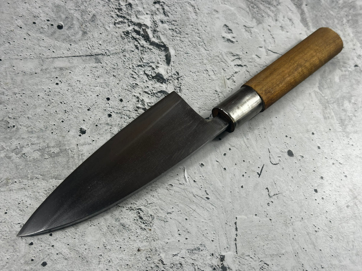 Vintage Sakai Shigemitsu Deba Knife 140mm Carbon Steel Magnolia Wood Handle  2260