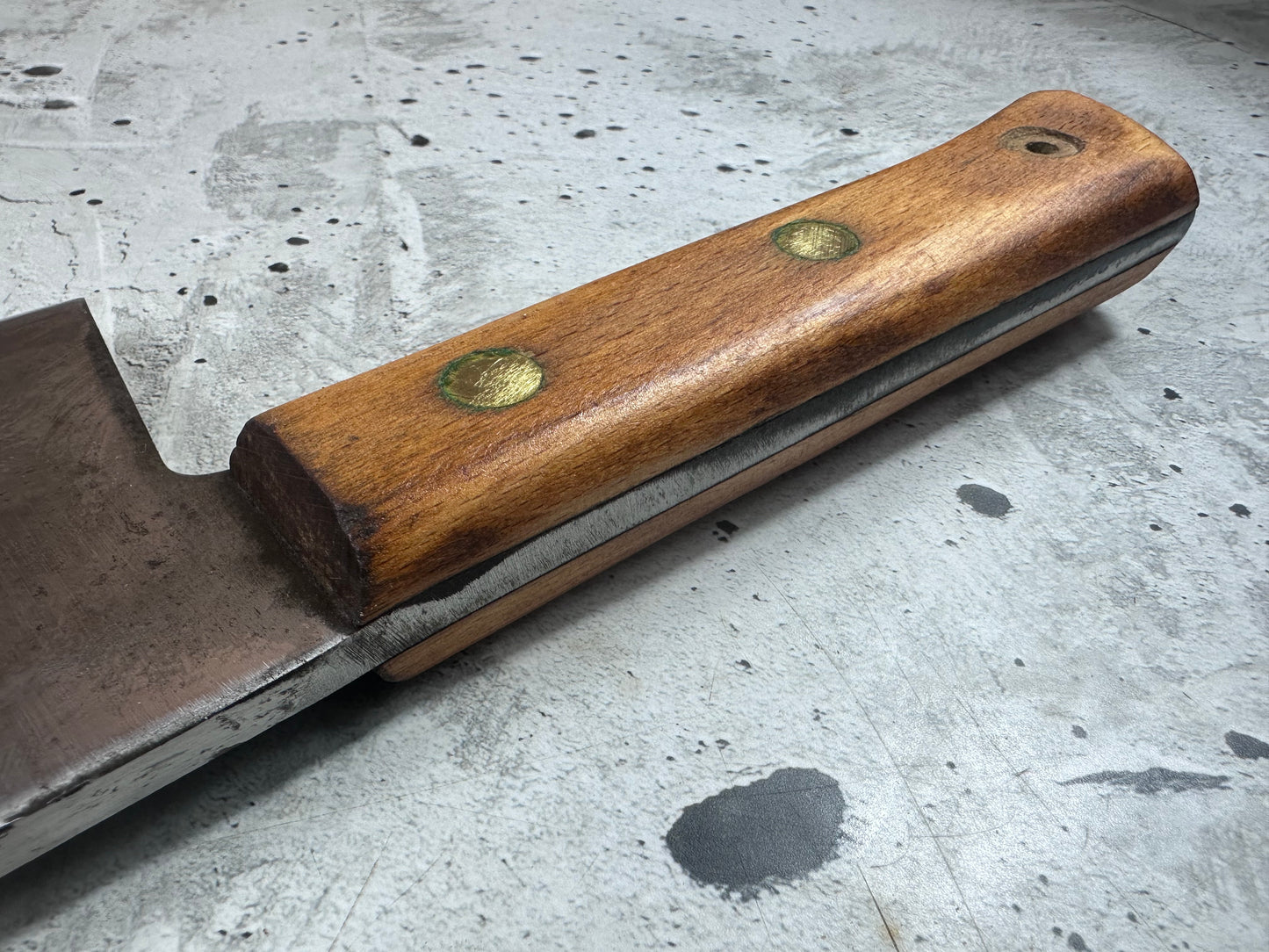 Vintage Dexter Butcher Cleaver Knife 230mm Carbon Steel Made in USA 2107