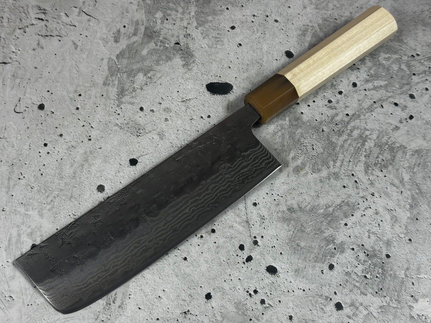 Tsunehisa SW Washiji Nakiri Knife 170mm - Made in Japan 🇯🇵 Buffalo Horn Magnolia Handle