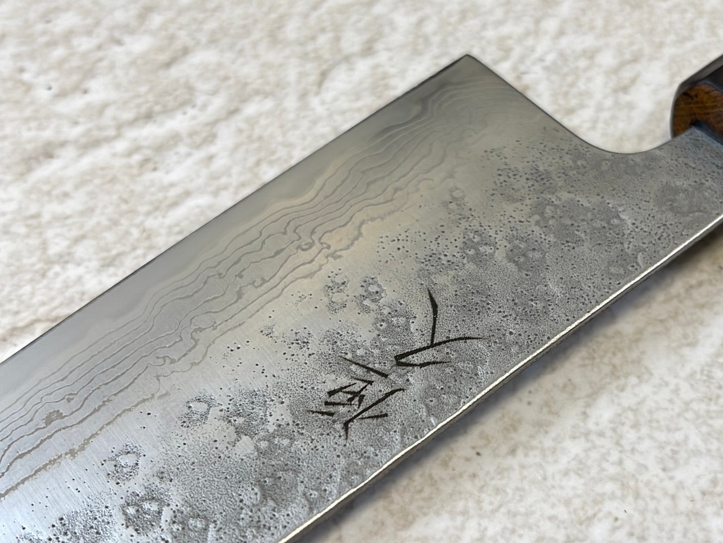 Tsunehisa 440c Damascus Nashiji Gyuto 210mm Oak Handle Made in Japan 🇯🇵