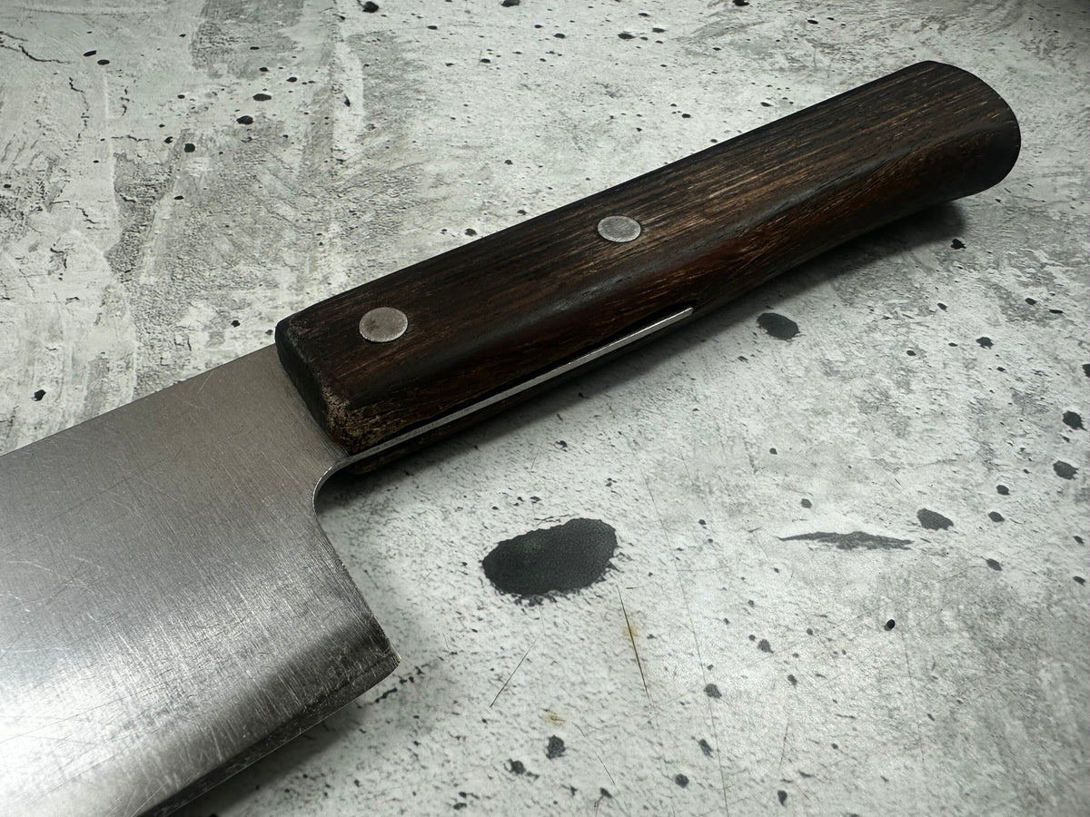 Vintage Unbranded Stainless Steel Nakiri Knife 370mm 2322