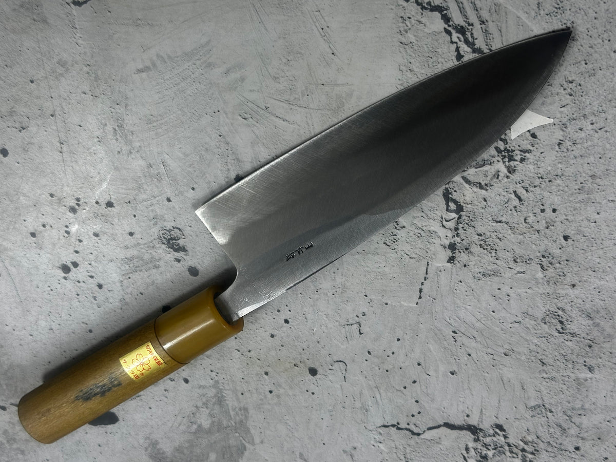 Vintage Masamoto Sohonten Deba Knife 170mm with Wooden Saya 2344