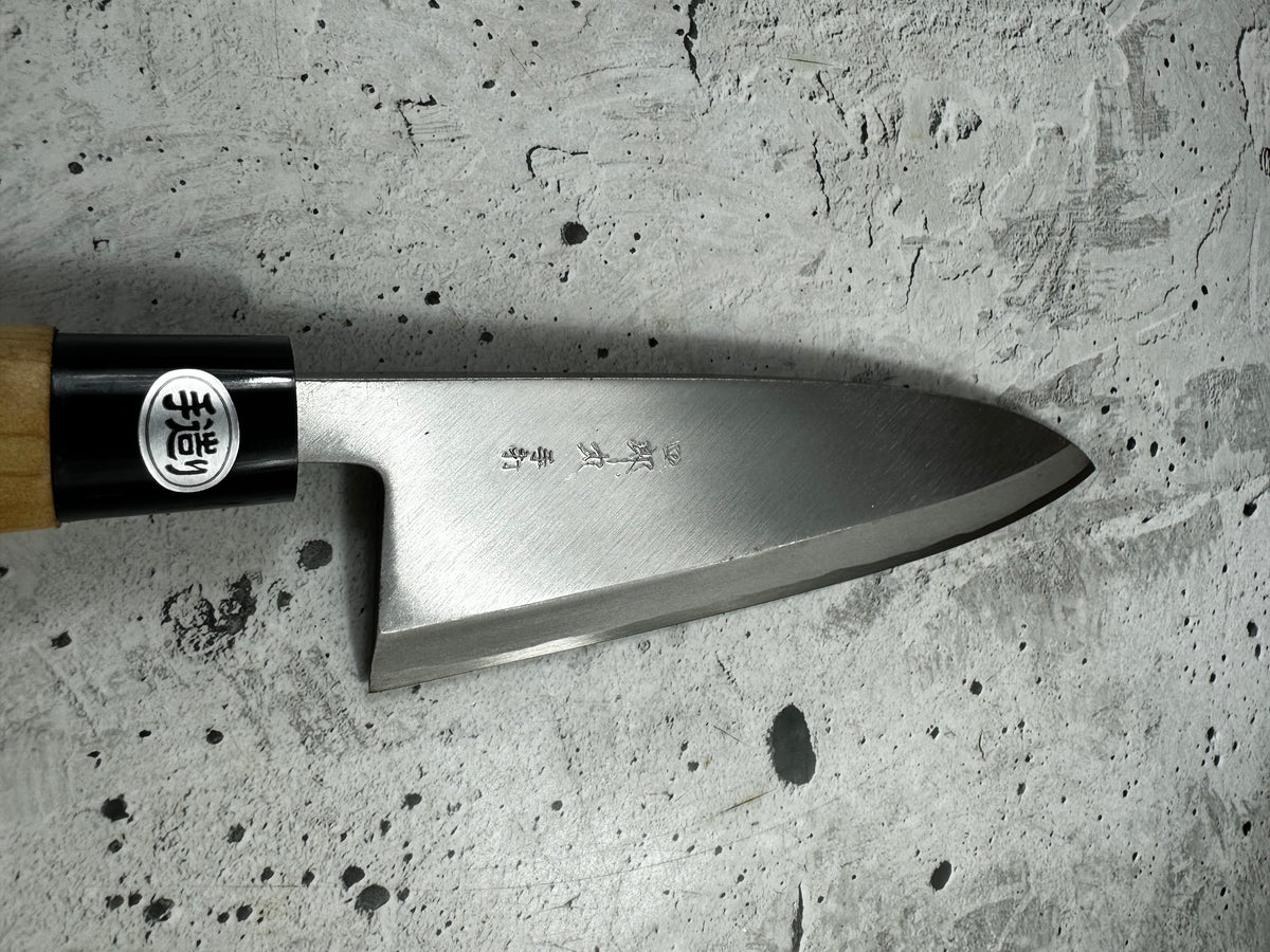 Vintage Shiromaru Deba Knife 195mm Yasugi Carbon Steel Magnolia Handle 2284