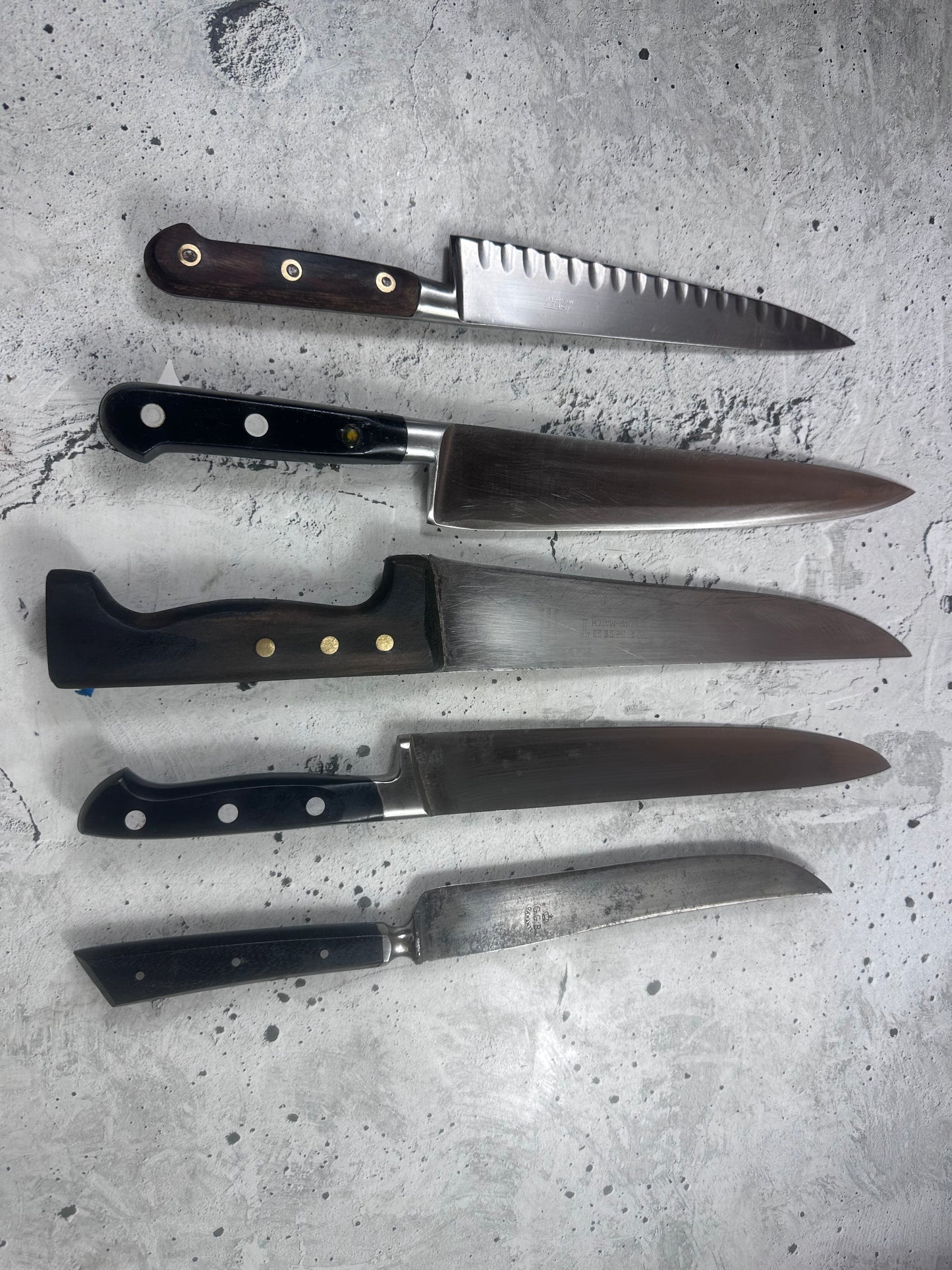 Vintage French Chef Knife Set 5x Made in France 2018