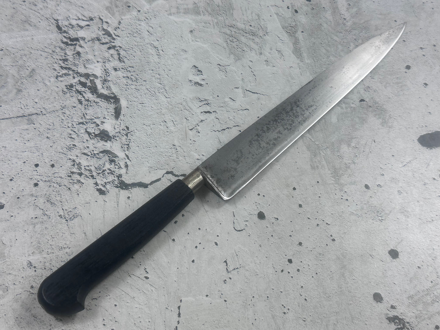 Vintage French Flexible fillet Knife 200mm Carbon Steel Wood Handle 2212