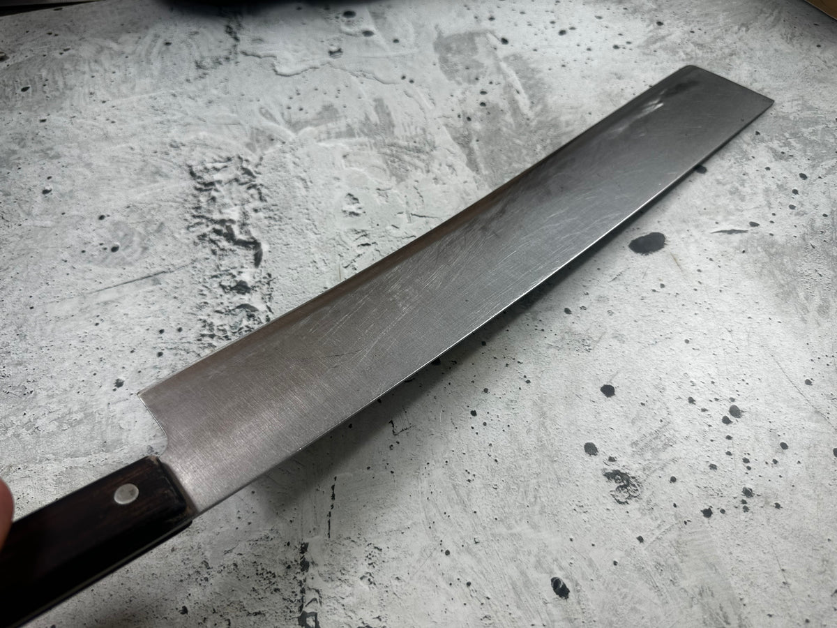 Vintage Unbranded Stainless Steel Nakiri Knife 370mm 2322