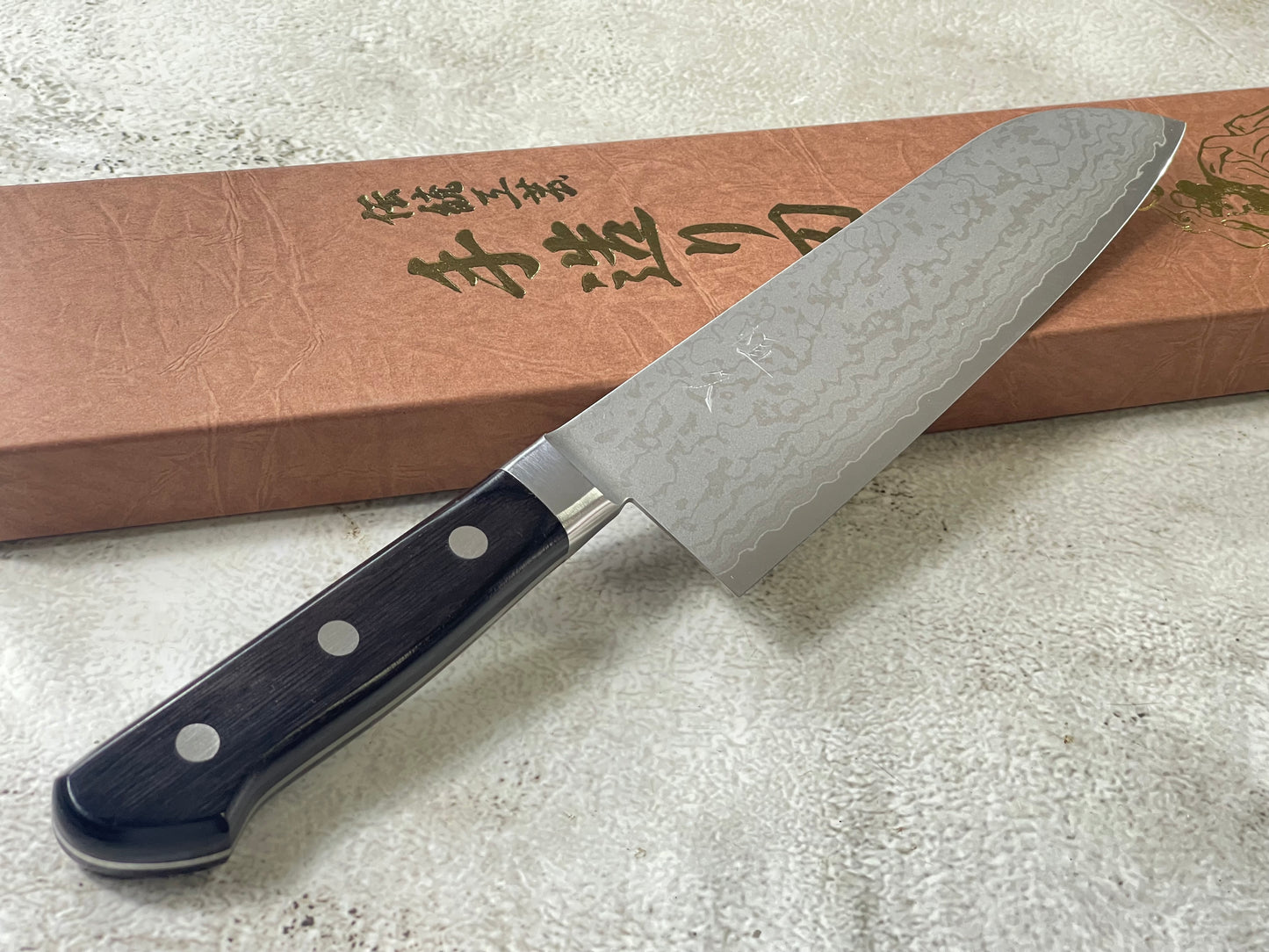 Tsunehisa VG-10 Damascus Santoku 170mm Oak Handle Made in Japan 🇯🇵