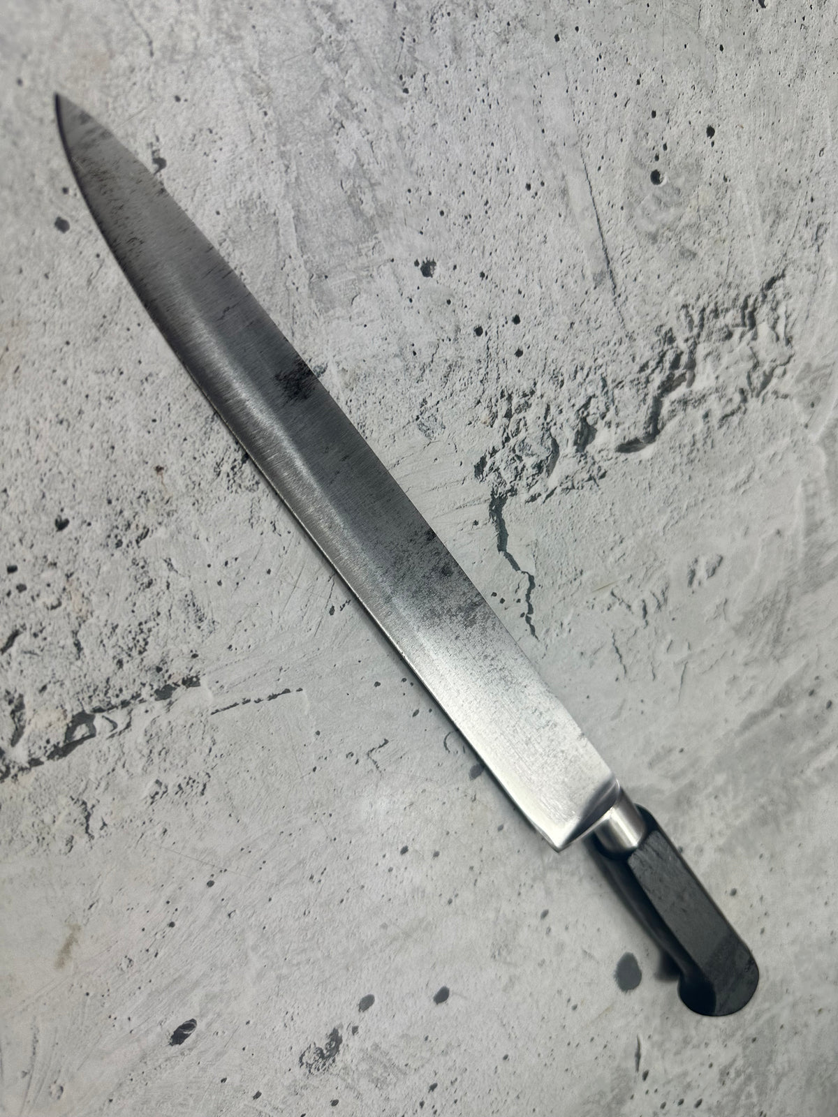 Vintage French Sabatier Nogent Style Slicing  Knife 240mm High Carbon Steel Wood Handle  2273