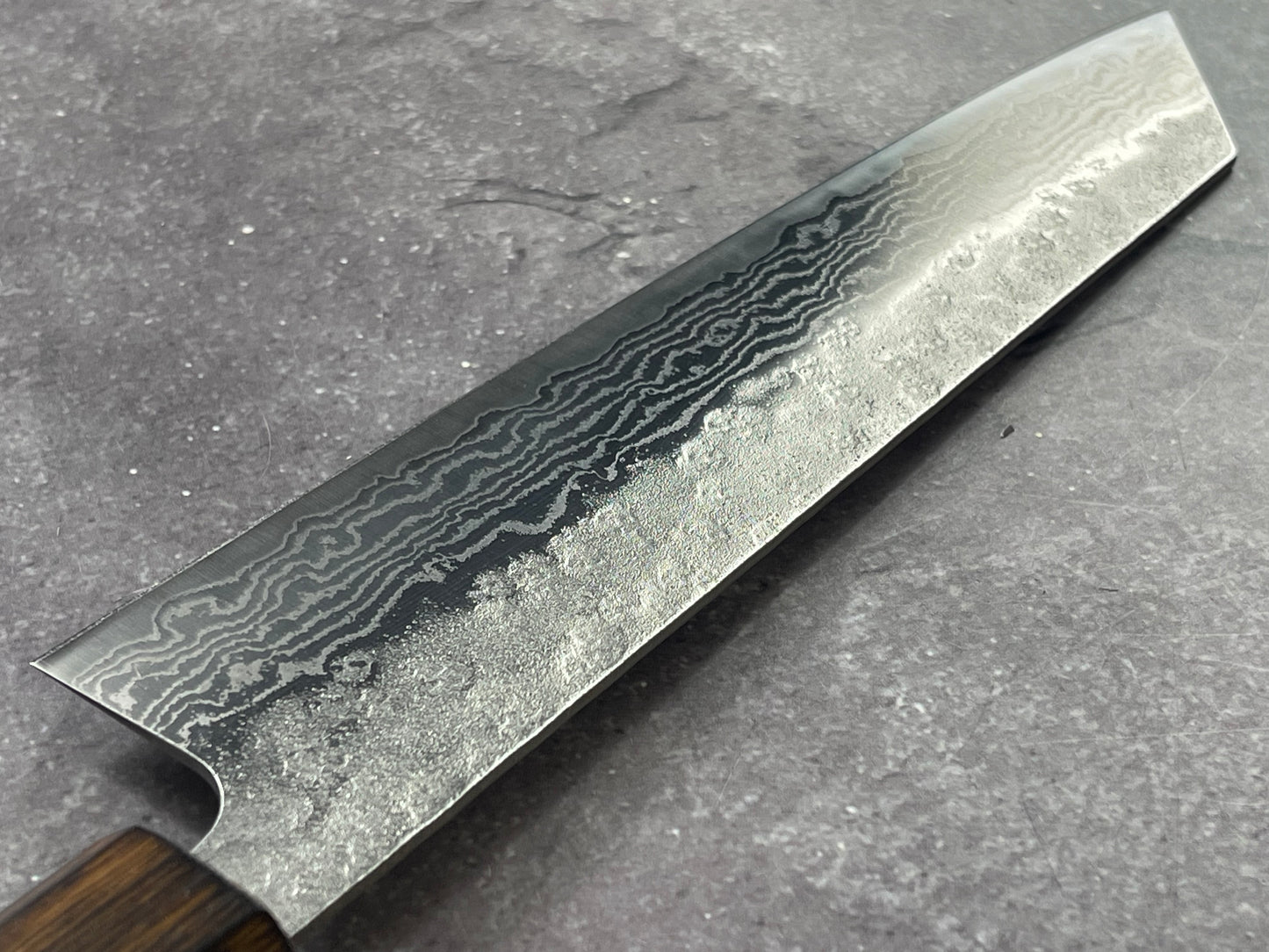Tsunehisa 440c Damascus Nashiji Kiritsuke 210mm Oak Handle Made in Japan 🇯🇵