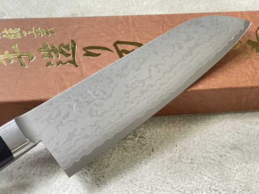 Tsunehisa VG-10 Damascus Santoku 170mm Oak Handle Made in Japan 🇯🇵