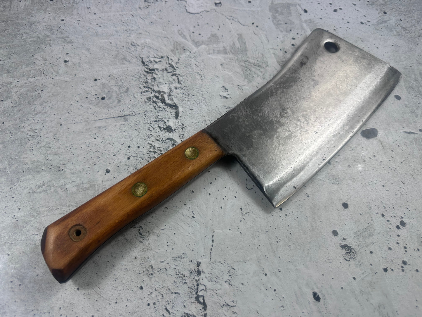 Vintage Dexter Butcher Cleaver Knife 230mm Carbon Steel Made in USA 2107