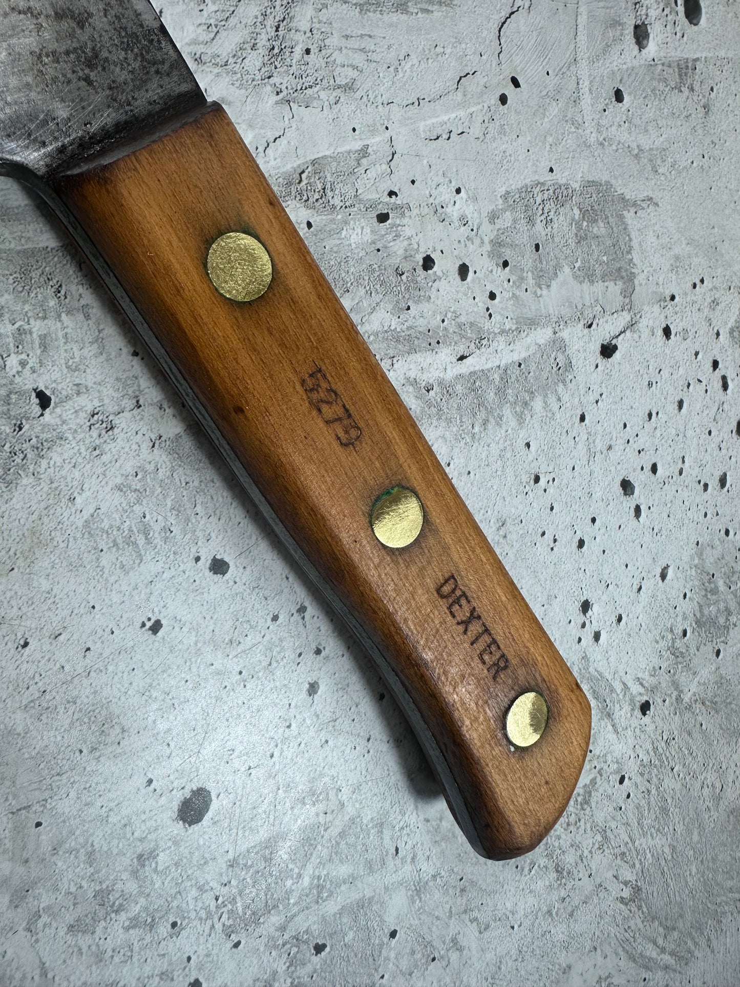 Vintage Dexter Butcher Cleaver Knife 230mm Carbon Steel Made in USA 2107