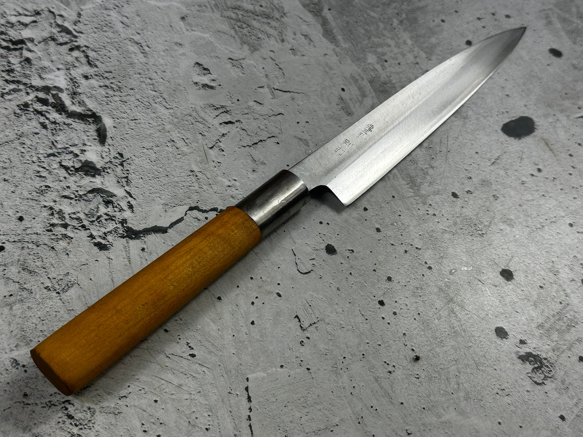 Vintage Minamoto Masahiro Yanagiba Knife 160mm Carbon Steel Magnolia Wood Handle  2255