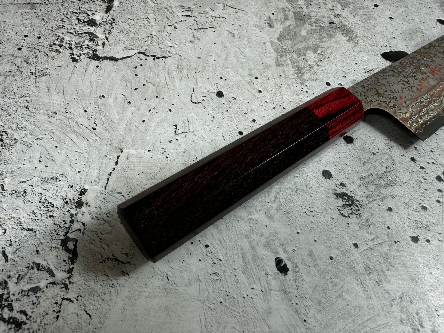 Takeshi Saji VG10-W Nashiji Rainbow Damascus Gyuto 210mm