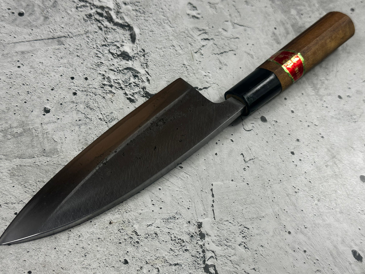 Vintage Japanese Deba Knife 160mm Carbon Steel Magnolia Wood Handle  2264