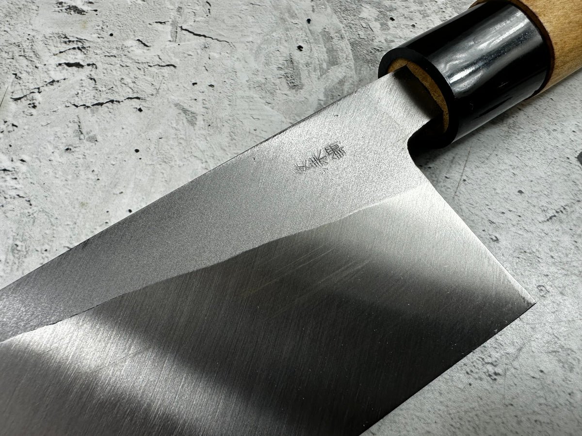 Vintage Shiromaru Deba Knife 195mm Yasugi Carbon Steel Magnolia Handle 2284