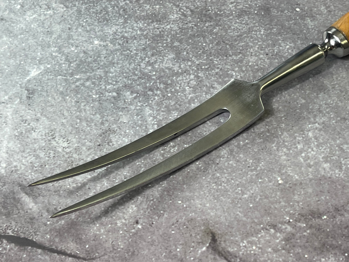 K Sabatier Curbed Fork 150mm - HIGH CARBON STEEL - OLIVE WOOD HANDLE