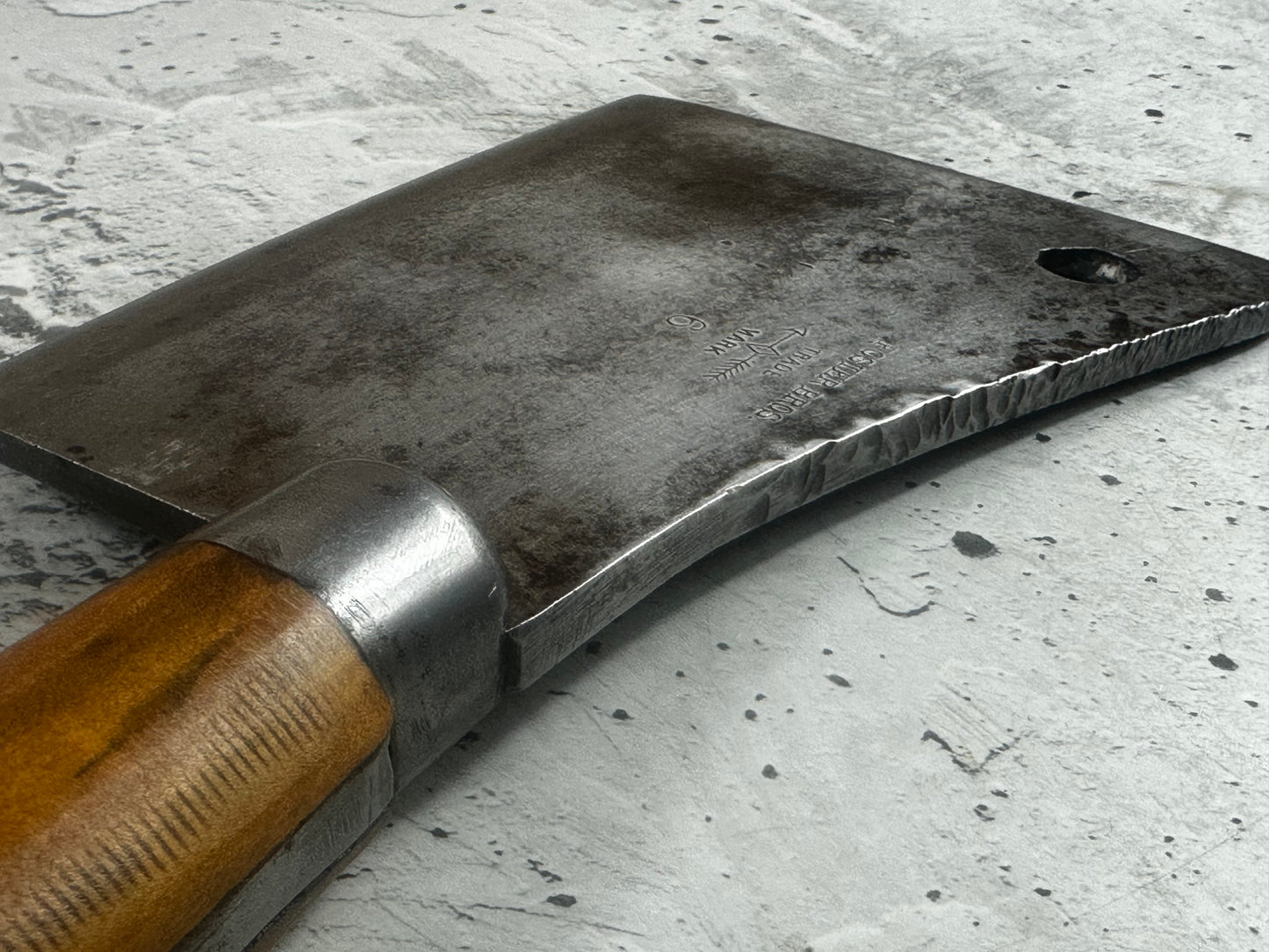 Vintage Foster Bros Butcher Cleaver Knife 160mm  Carbon Steel Blade Made in USA 🇺🇸 1997