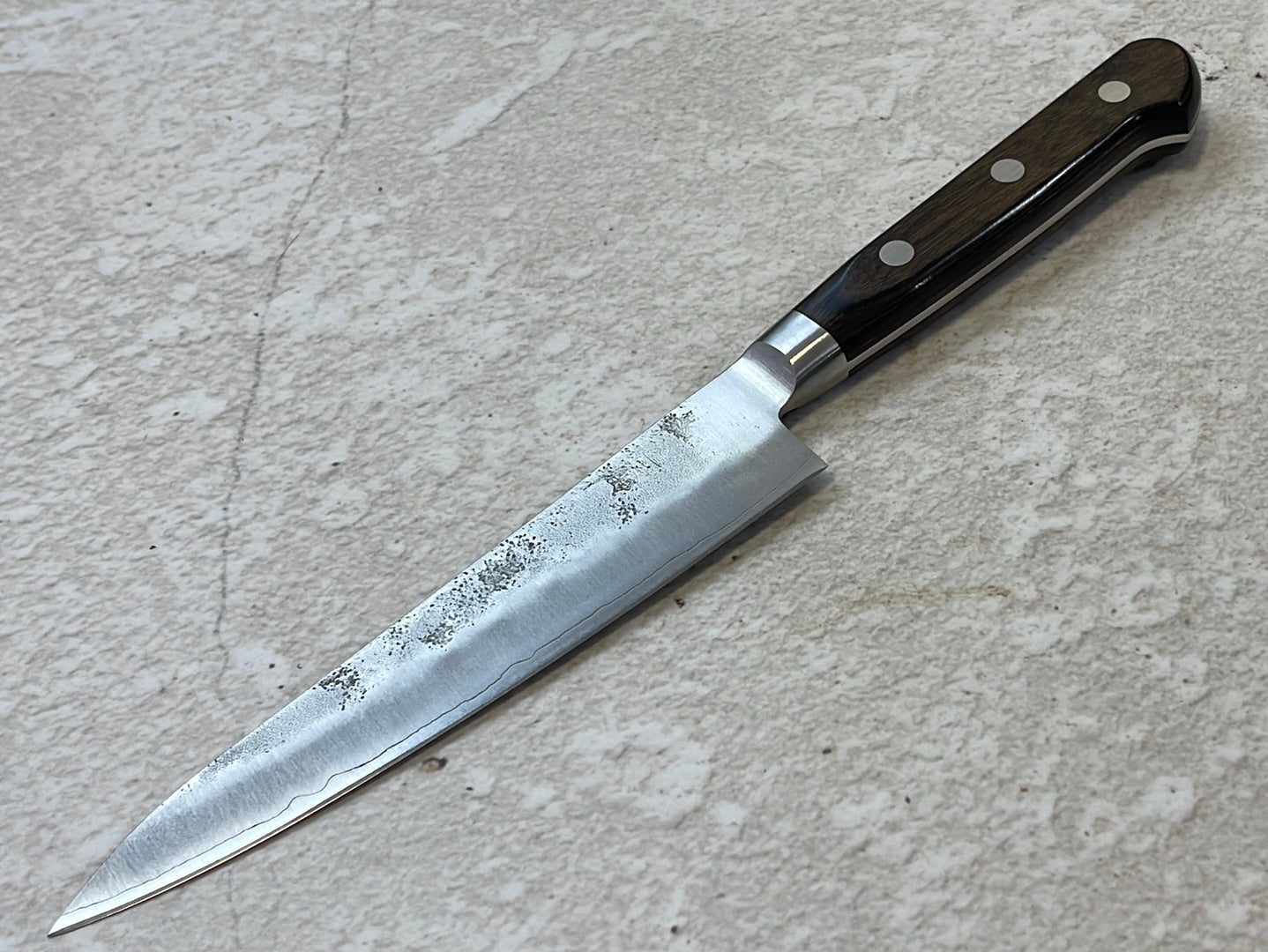 Tsunehisa G3 Nashiji Brown Petty 135mm - Made in Japan 🇯🇵 With Bolster