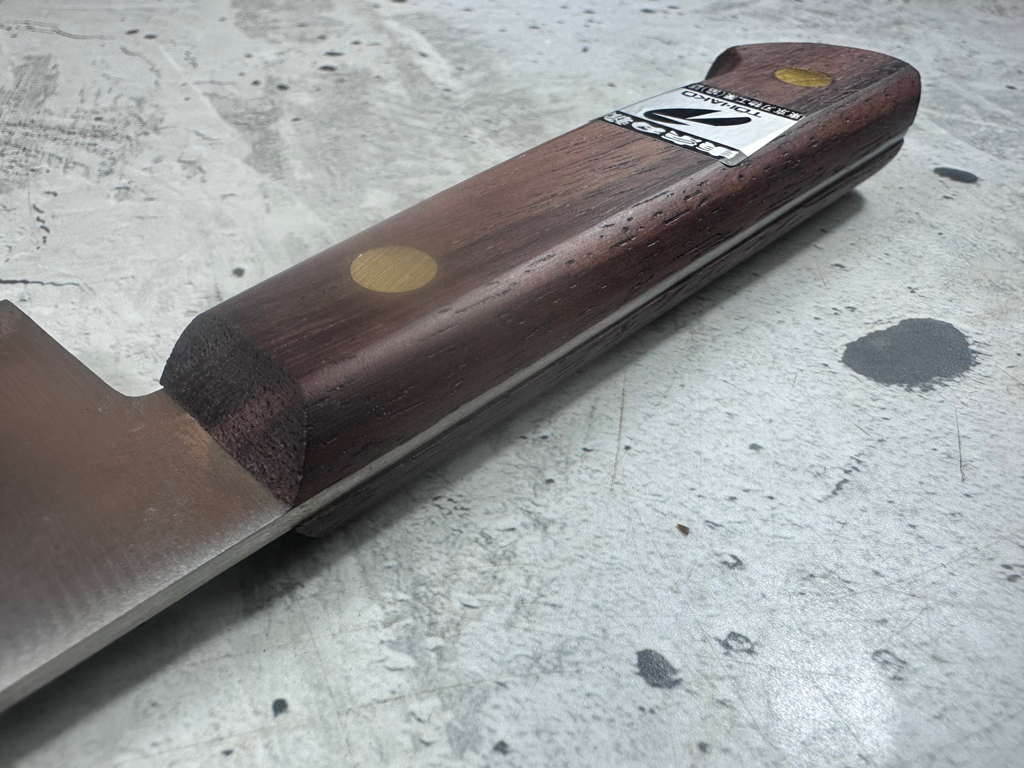Vintage Gensukehisa Gyuto 240mm Carbon Steel Wood Handle 2240