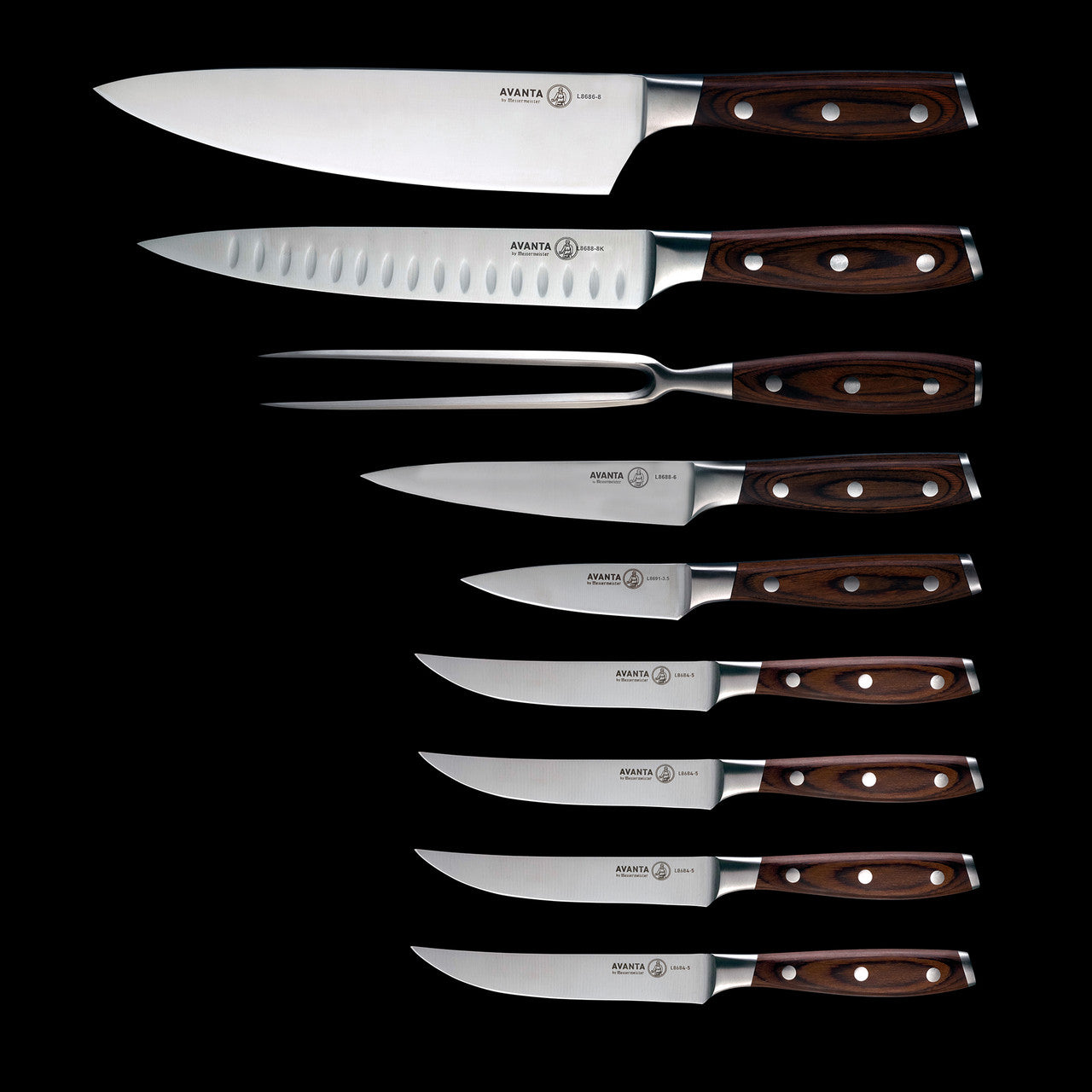 MESSERMEISTER Avanta 10 Piece Pakkawood Knife Block Set | Made in Spain