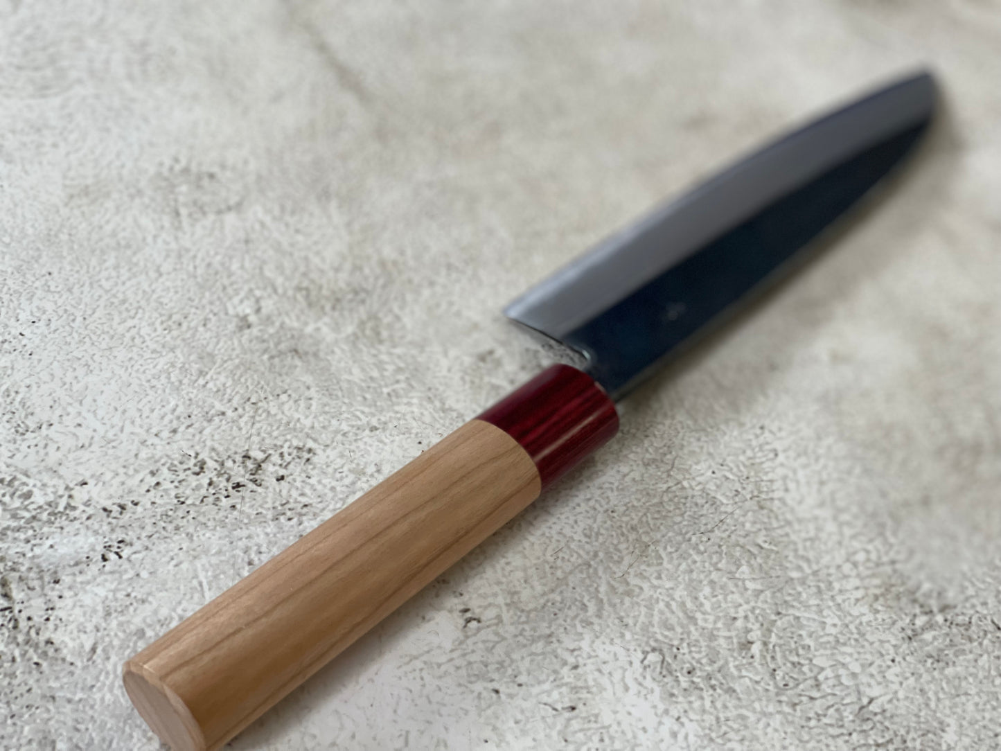Muneishi Aogami Damascus Santoku 180 mm  Kurochi Finish Made in Japan 🇯🇵