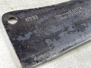 Vintage F. Dick Butcher Cleaver Knife 200mm Carbon Steel Blade Made in Germany 🇩🇪 1921