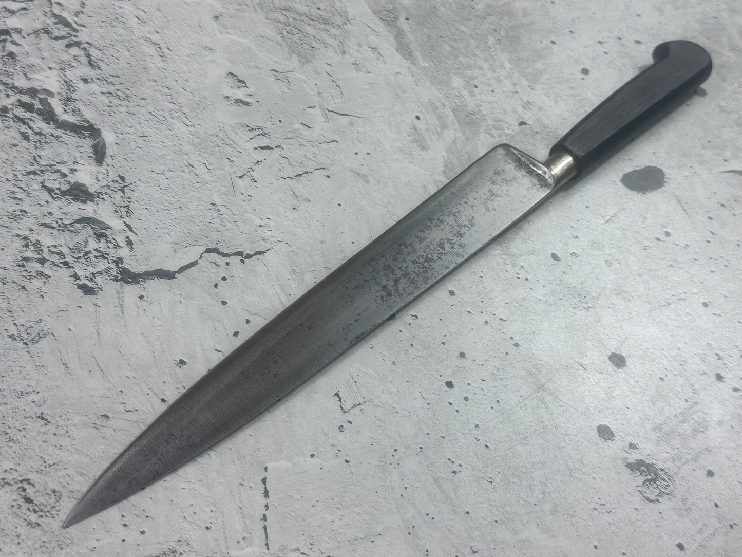 Vintage French Flexible fillet Knife 200mm Carbon Steel Wood Handle 2212