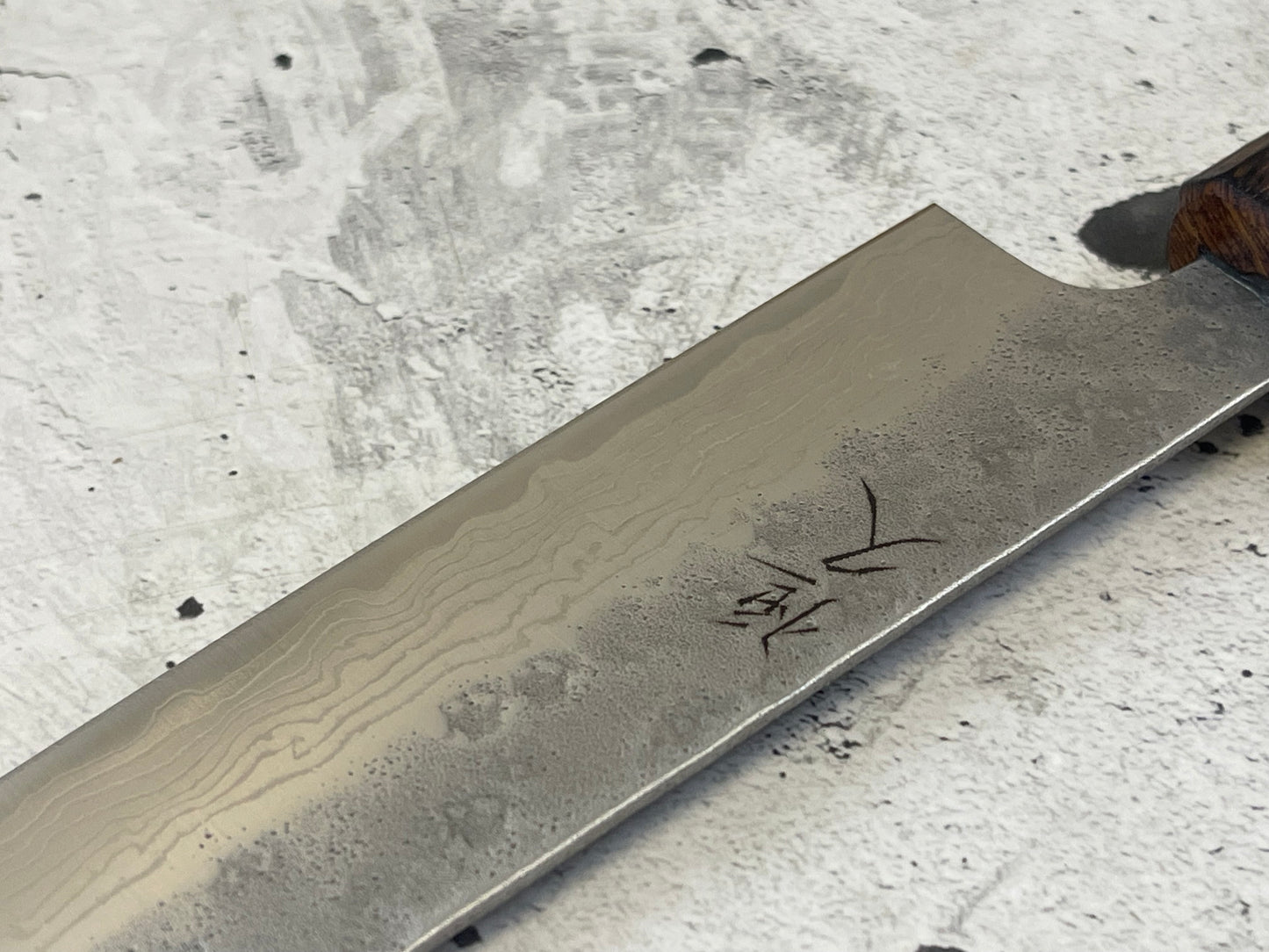 Tsunehisa 440c Damascus Nashiji  Sujihiki 240mm Oak Wood Handle - Made in Japan 🇯🇵