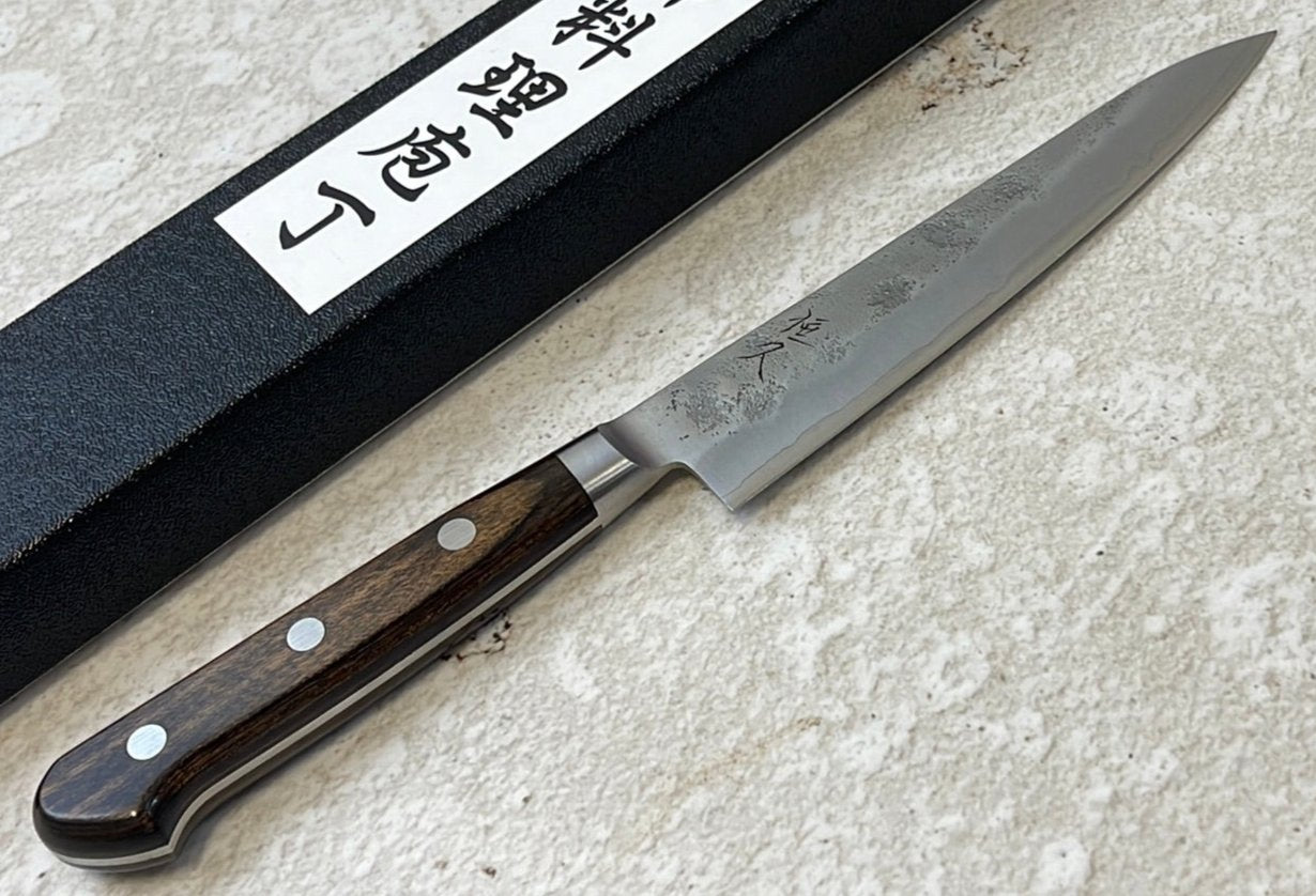 Tsunehisa G3 Nashiji Brown Petty 135mm - Made in Japan 🇯🇵 With Bolster