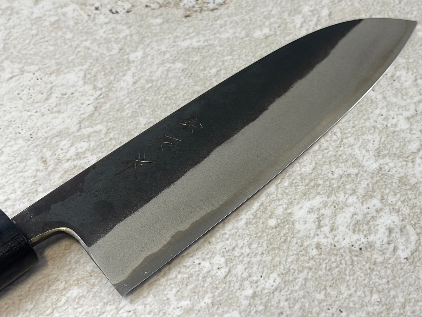 Muneishi Aogami SS Clad Santoku 180 mm  Kurochi Finish Made in Japan