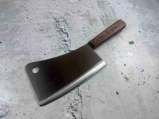 Vintage LamsonSharp Pro Butcher Cleaver Knife 180mm High Carbon Steel Made in USA 2118