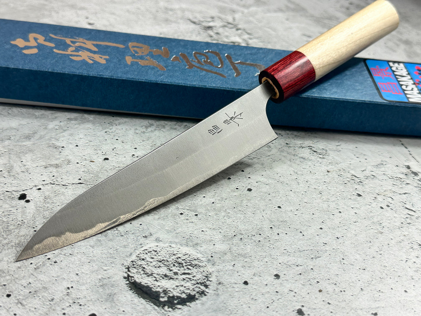 MASAKAGE YUKI petty 150mm Oval Magnolia wood with Red Pakka wood