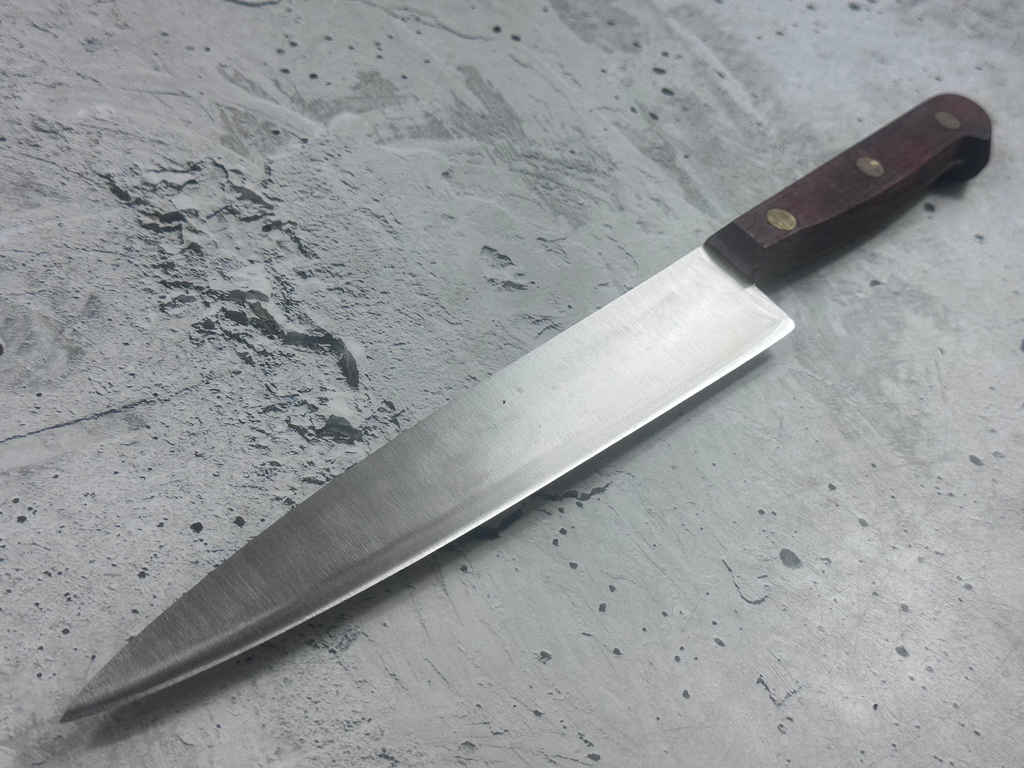 Vintage French Slicing Knife 200mm Inox Steel Wood Handle 2192