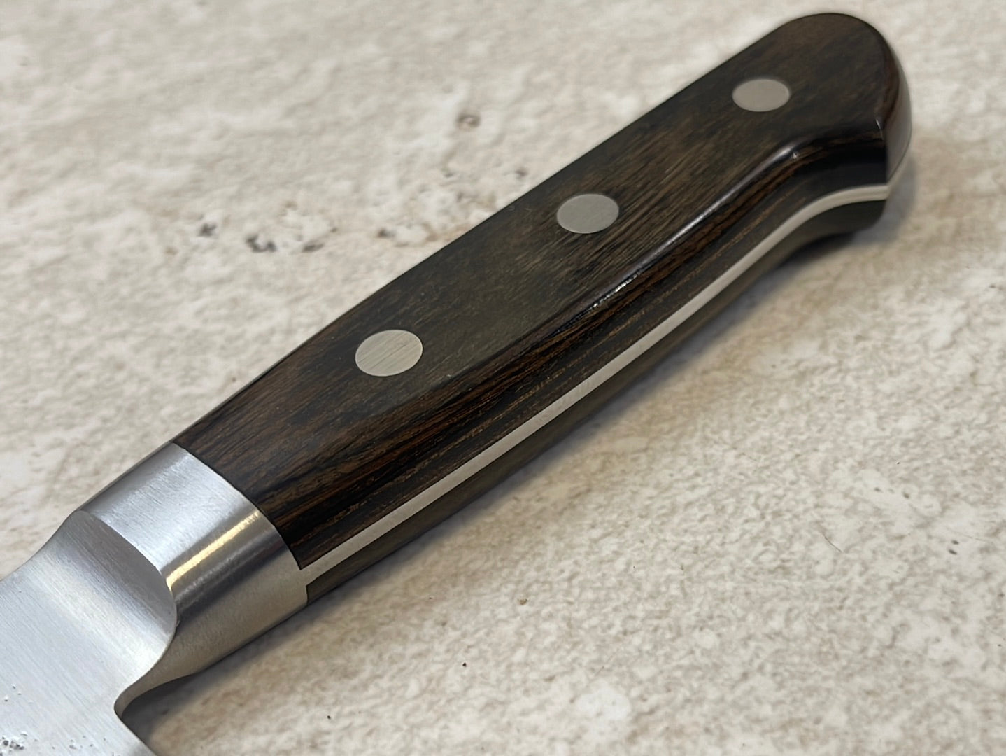 Tsunehisa G3 Nashiji Brown Santoku 180mm - Made in Japan 🇯🇵 With Bolster