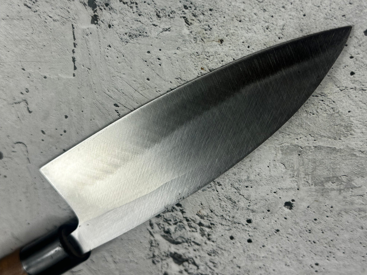 Vintage Japanese Deba Knife 160mm Carbon Steel Magnolia Wood Handle  2264
