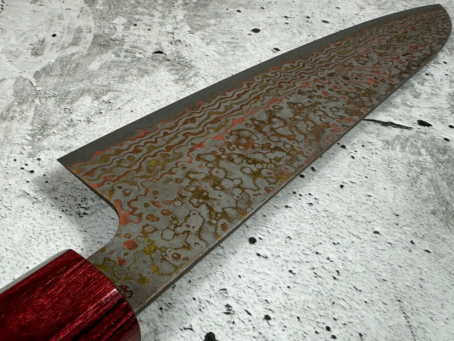 Takeshi Saji VG10-W Nashiji Rainbow Damascus Gyuto 210mm