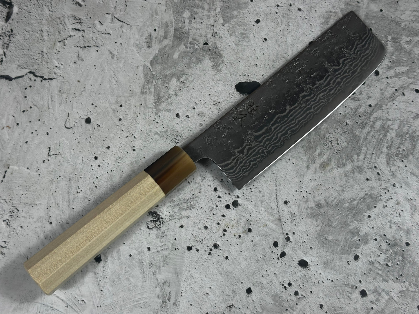 Tsunehisa SW Washiji Nakiri Knife 170mm - Made in Japan 🇯🇵 Buffalo Horn Magnolia Handle